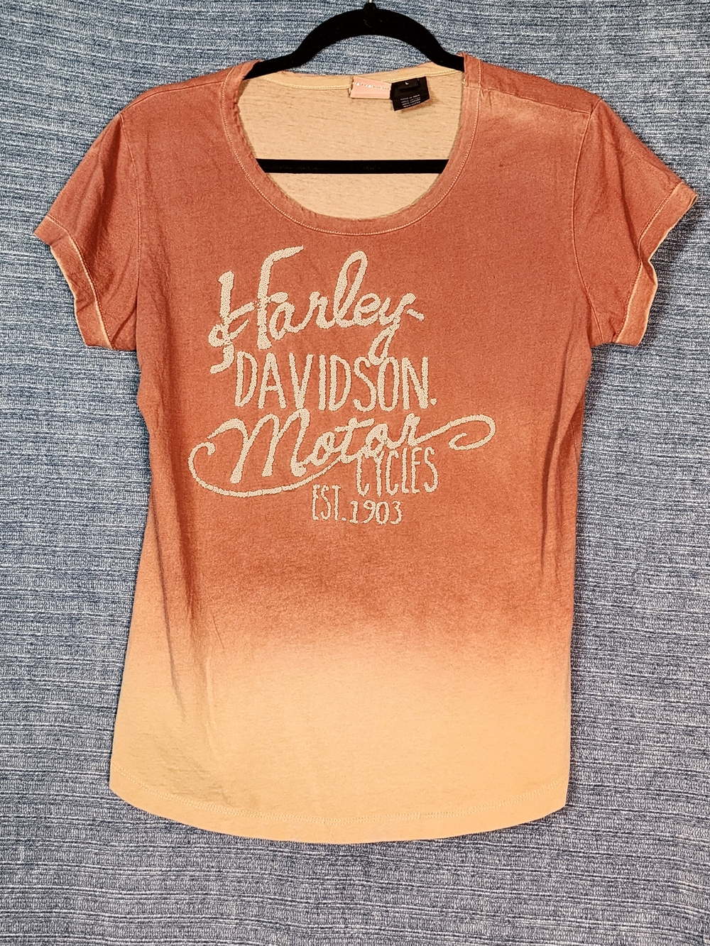 Harley-Davidson Ombre Rust to Peach Logo Tee